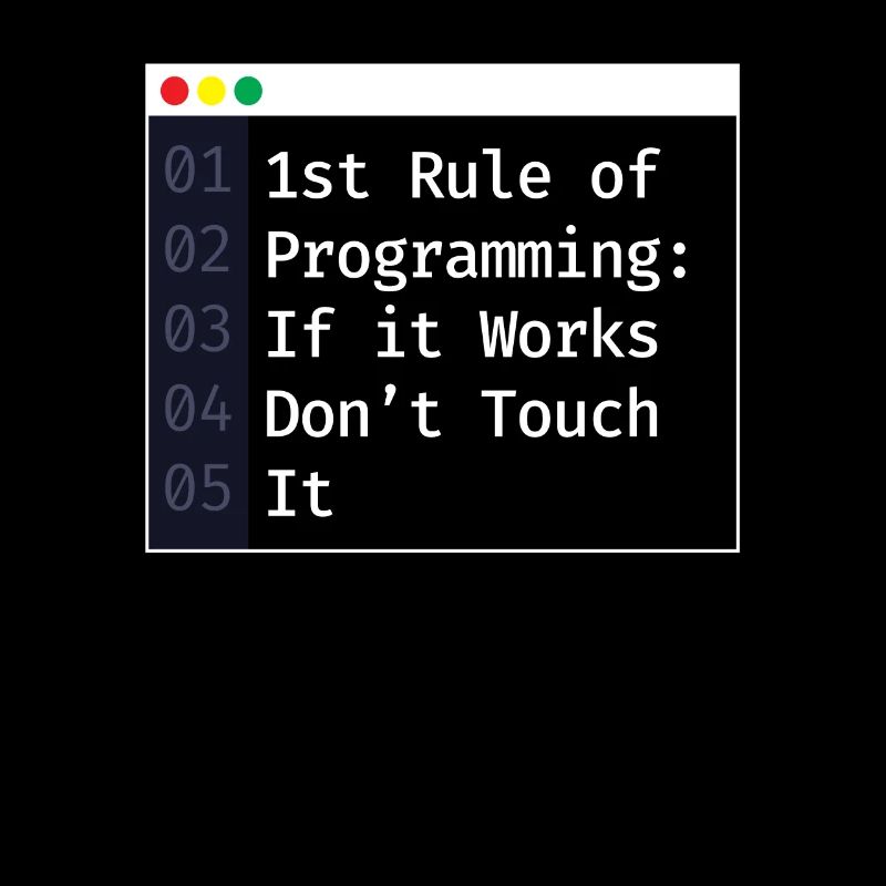1ère règle de programmation du codage du programmeur