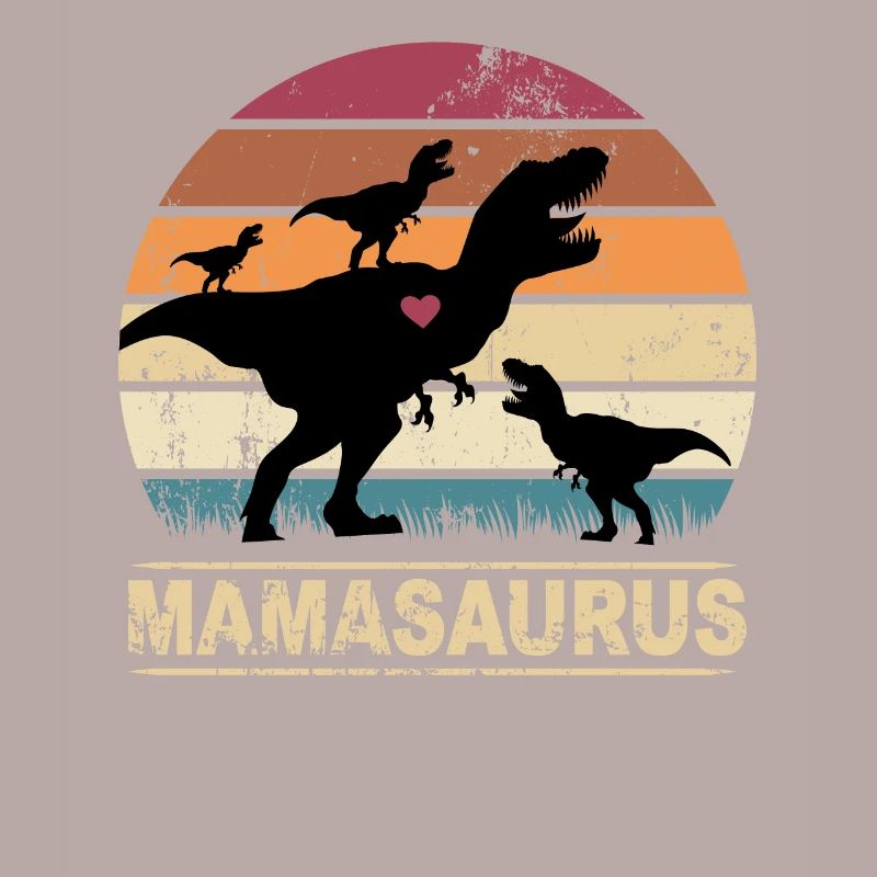 Mamasaurus Dinosaurier Herz Drillinge Muttertag