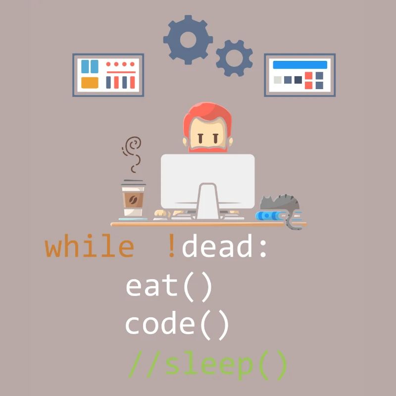 Dead Eat Code Sleep Funny Programming Computer Pro