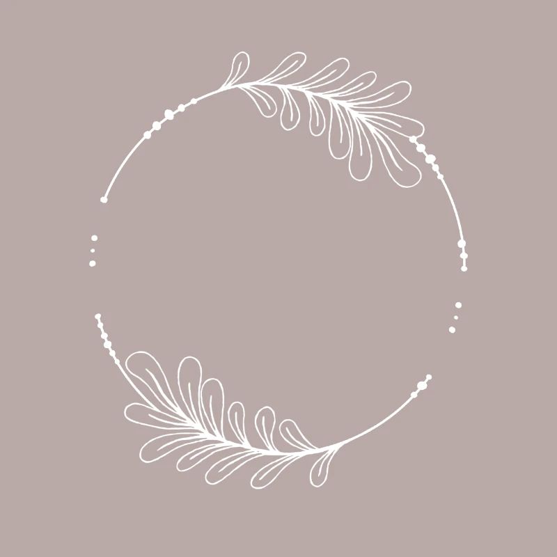 Cadre circulaire blanc avec feuilles