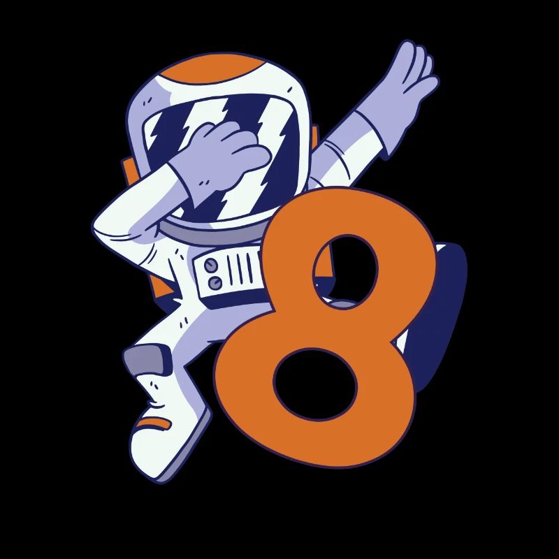 8th Birthday Astronaut 8 Years Space Galaxy