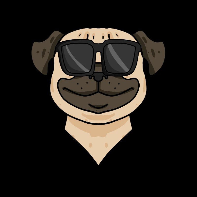 Mops Hund mit Sonnenbrille