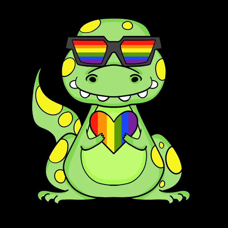 LGBT Tier Dinosaurier Regenbogen Herz