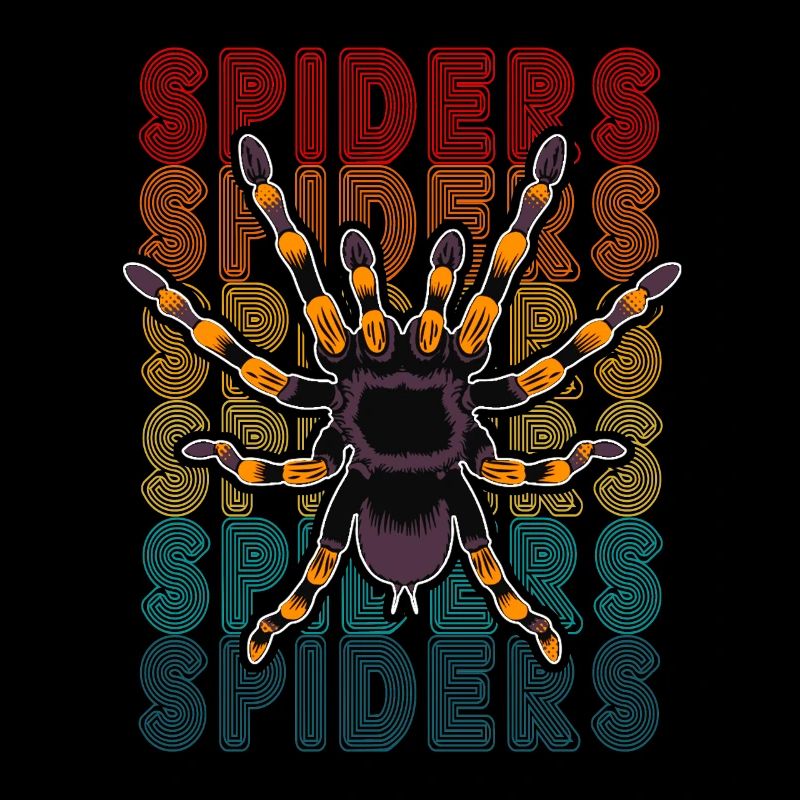 Retro Spider Owner Tarantula 80's Text