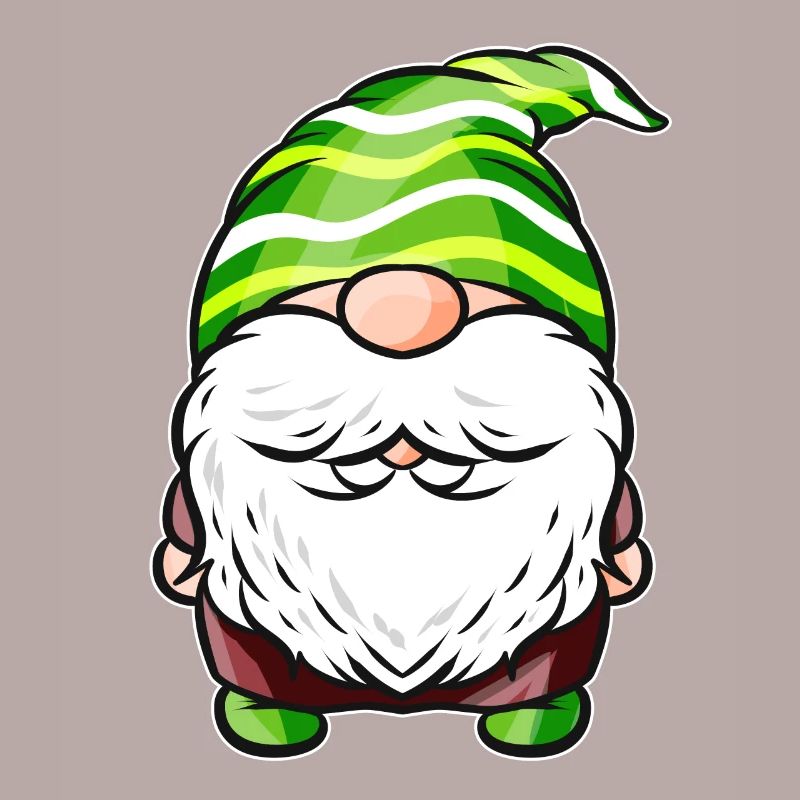 Gnome With Striped Pointed Cap For St. Patricks