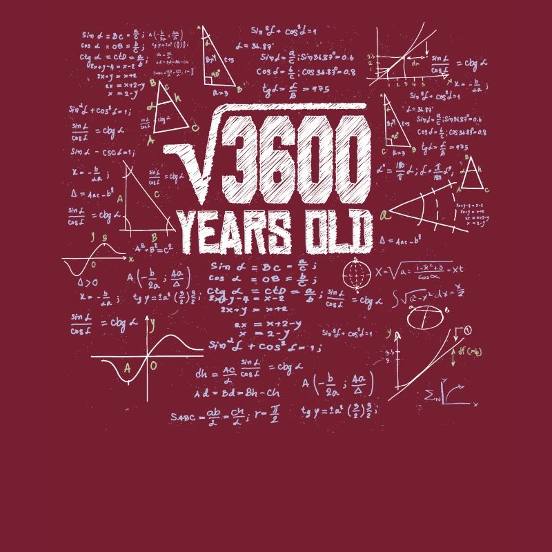 Square root of 3600 math nerd 60th birthday