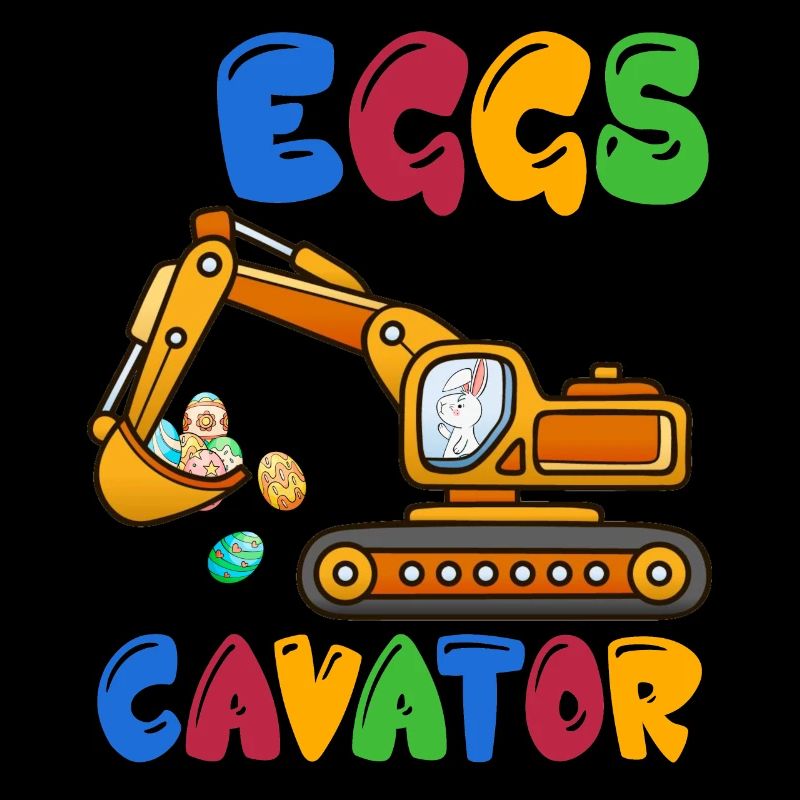 Funny EggsCavator Happy Easter Excavator Egg Kids
