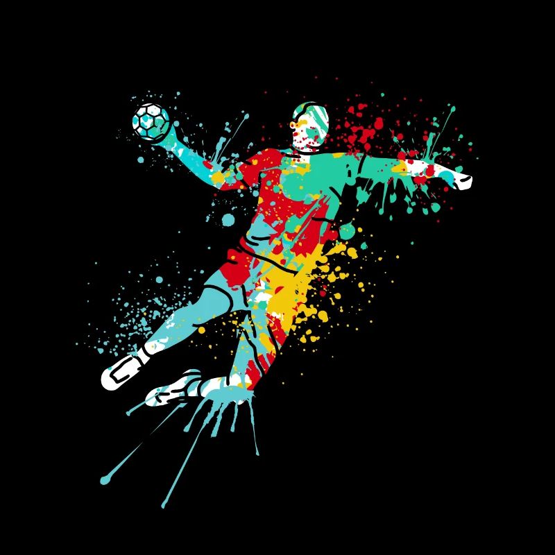 Splash Art Handball Player