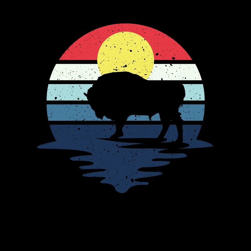 Rétro Vache Bison Buffle d’eau Buffle Silhouette