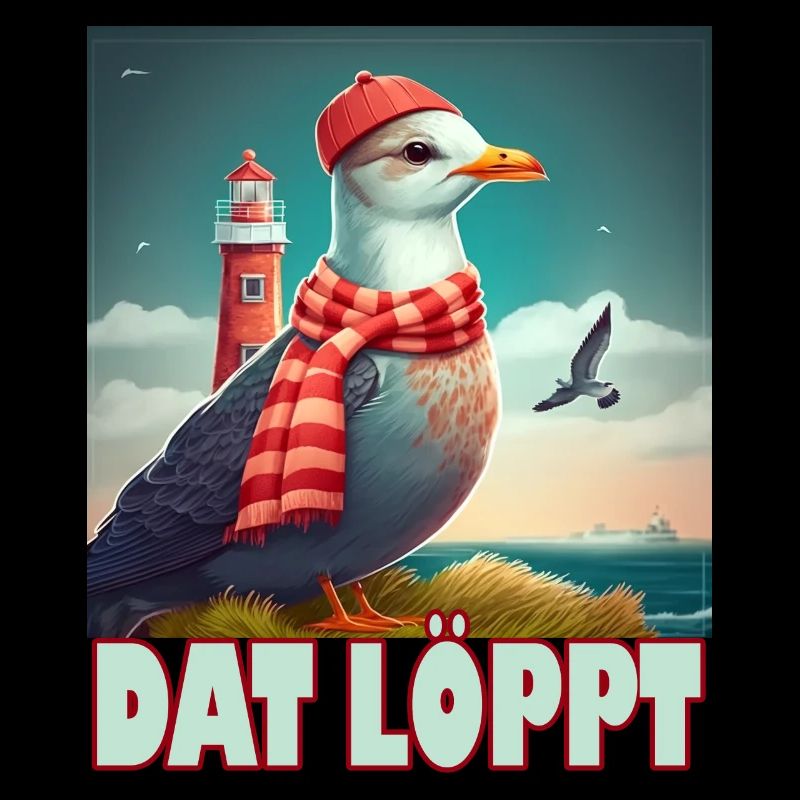 Dat Löppt Möwe Leuchtturm Meer Plattdeutsch Norden