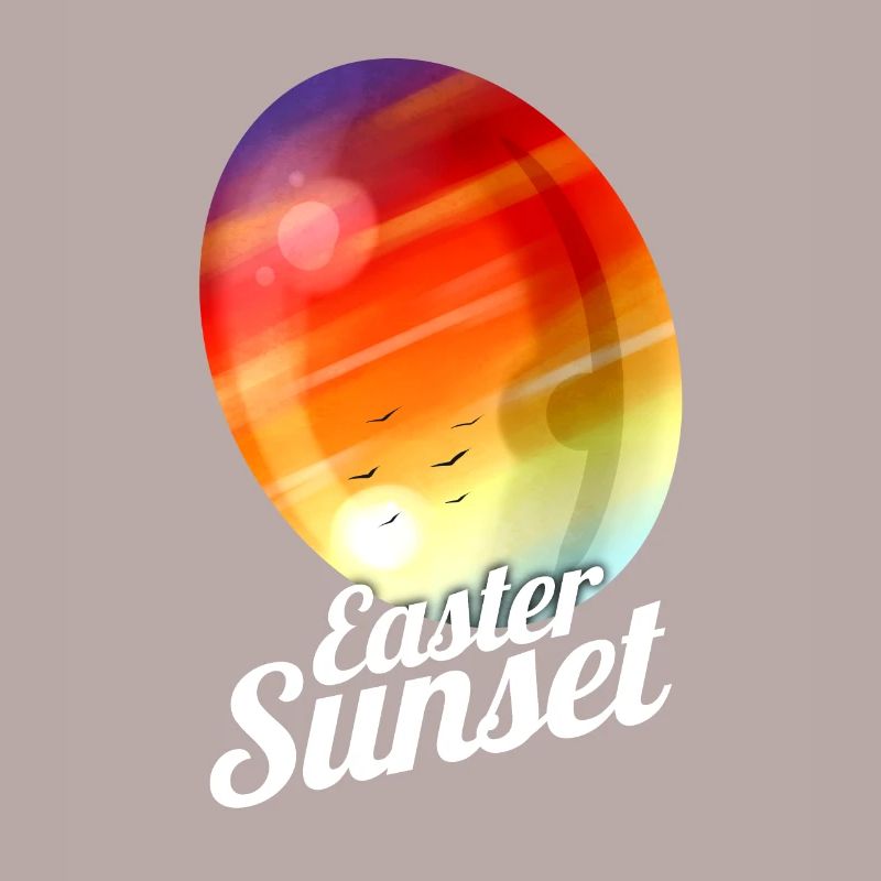 Easter Sunset Painted Easter Egg For Egg Hunt On