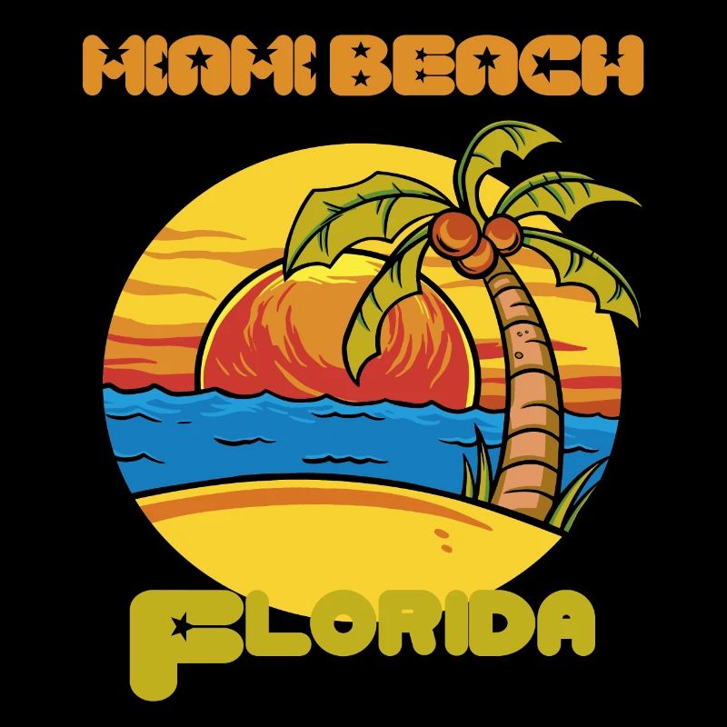 Florida Miami Beach Palm Tree Vacation Ocean Surfing