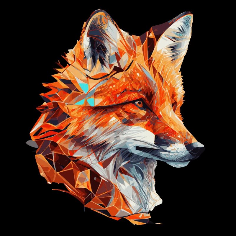 Geometric Fox Head Abstract Polygonal