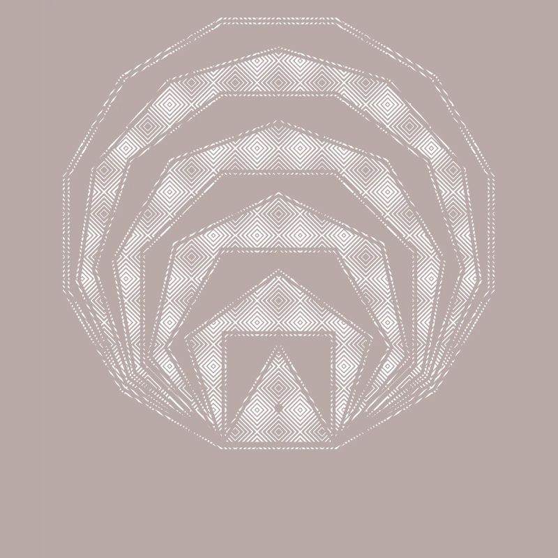 Nested Square Polygons Geometric Art White