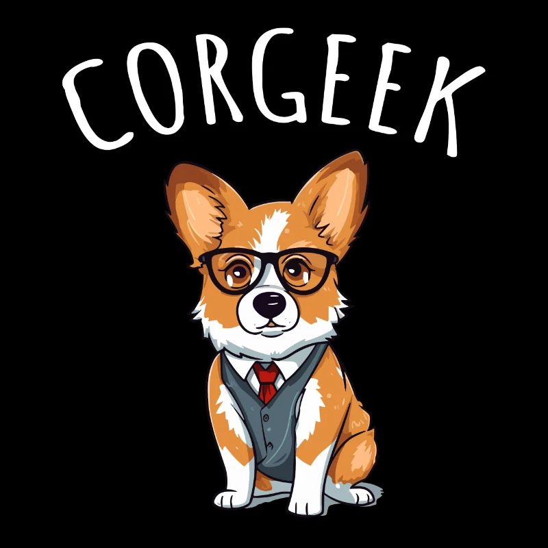 Corgi avec lunettes Geeks Nerds Corgis chien Corgeek