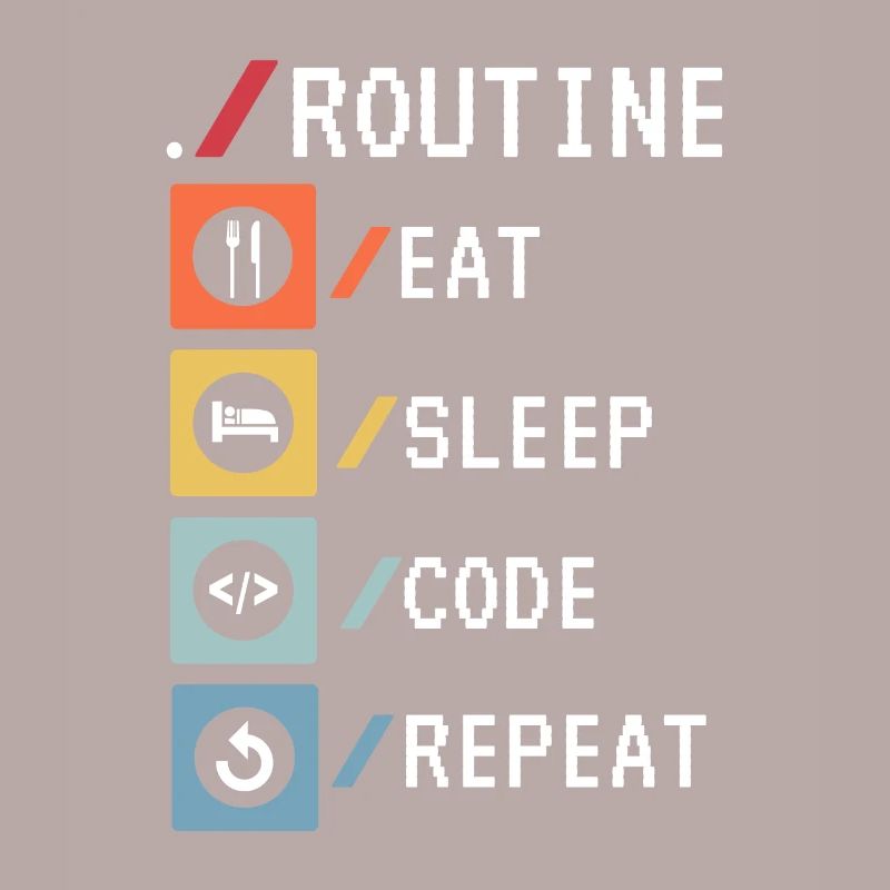 Routine Eat Sleep Code Repeat Developer Coder