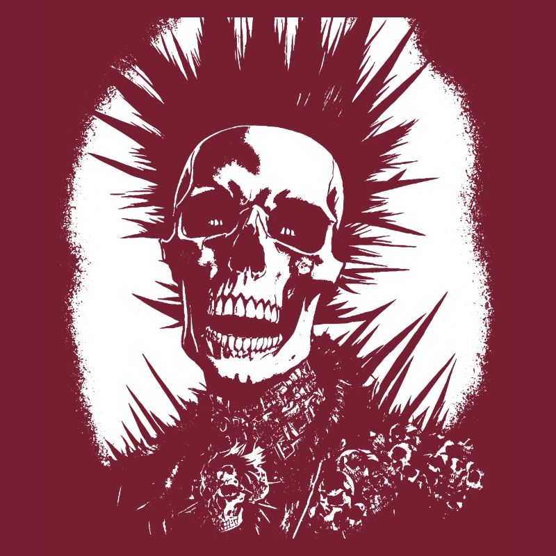 Anarchy Fan Skull avec Mohawk Crazy Antisocial Pu