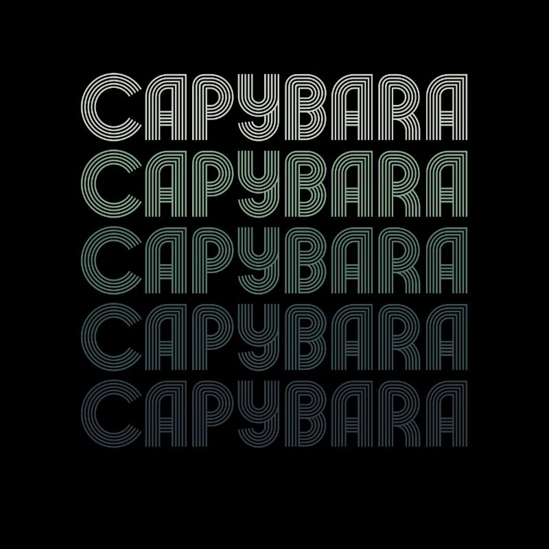 Retro Capybara Text Design - Capybaras