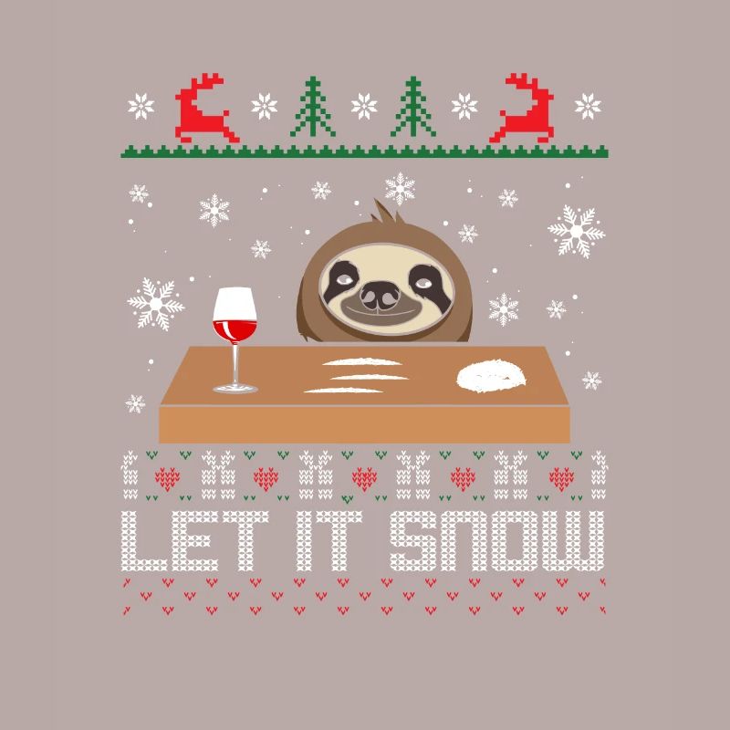 Let It Snow Sloth Pull moche