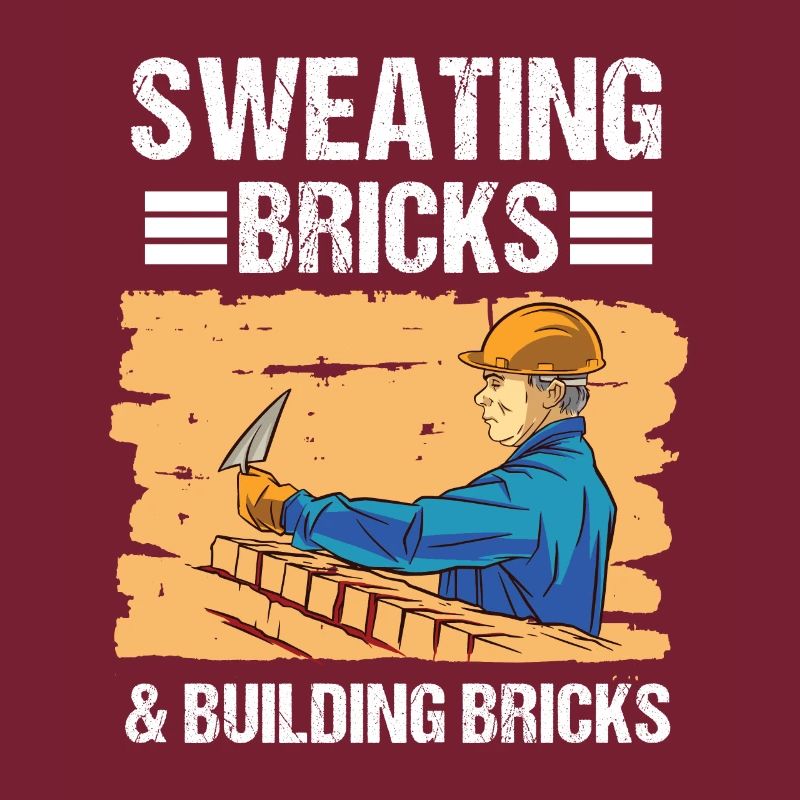 Travailleur de la construction Transpiration Briques & Construction de briques de construction