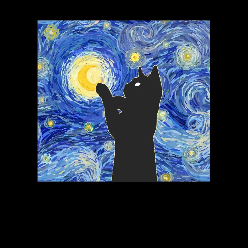 Van Gogh peignant le chat noir