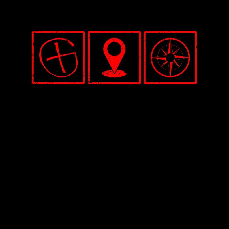 X Symbol + Destination Point + Compass Rose - Geocaching