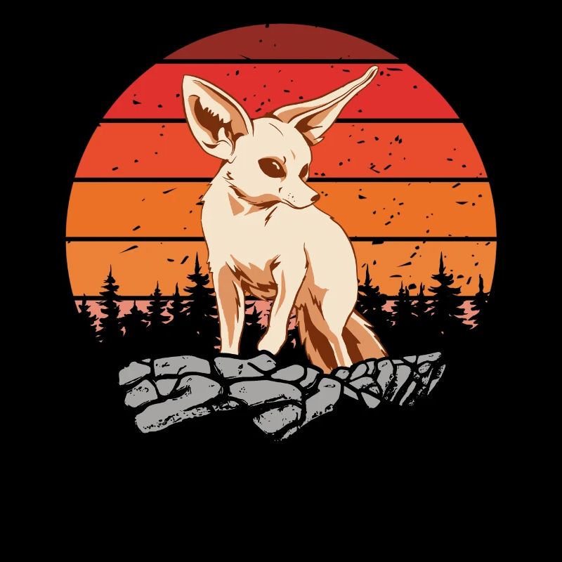 Retro Vintage Fennec Fox Ejer Fennec Foxes