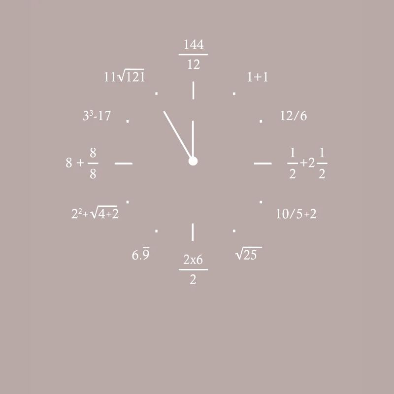 Clock with math formulas