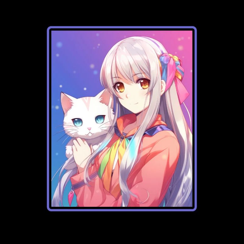 Kawaii Mädchen Anime Manga Mädchen Katze