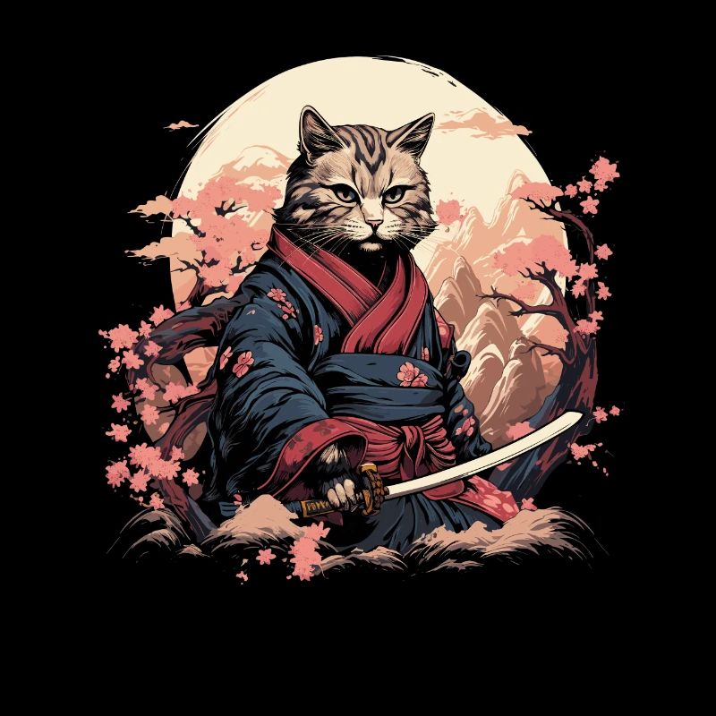 Ninja Cat Samurai Artwork