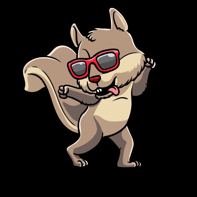 Prancing squirrel with sunglasses rodent