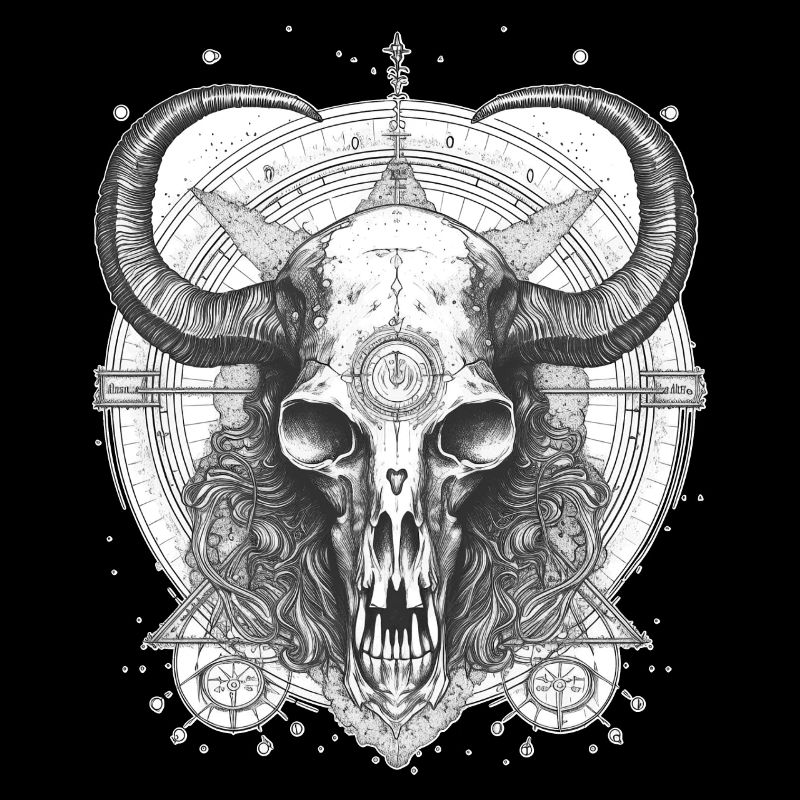 Mystical Baphomet Skull Dark Witchcraft Occult Got
