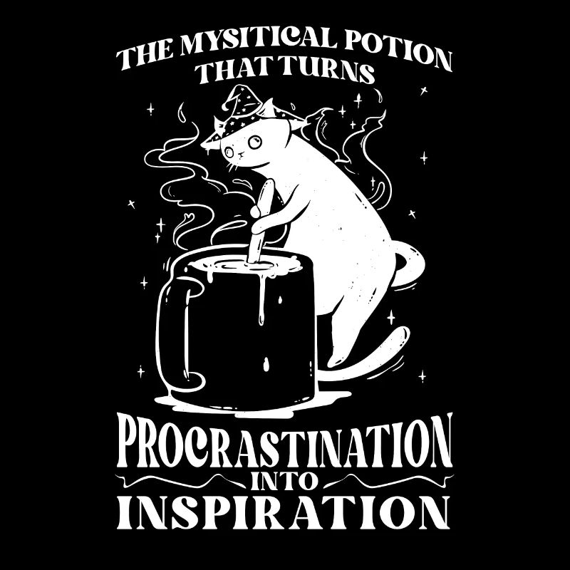 Witch Cat Coffee Potion Funny Procrastination Quot