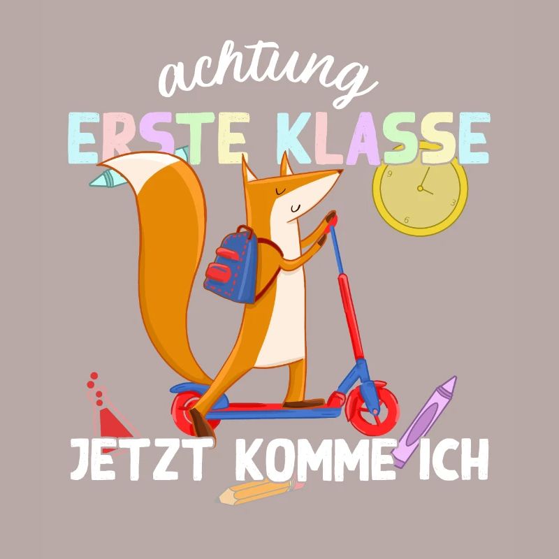 Fuchs Schulkind Einschulung Erste Klasse Design