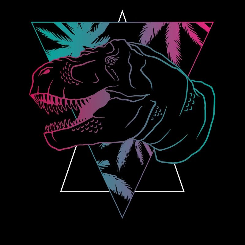 T-Rex néon Triangle oeuvre cadeau