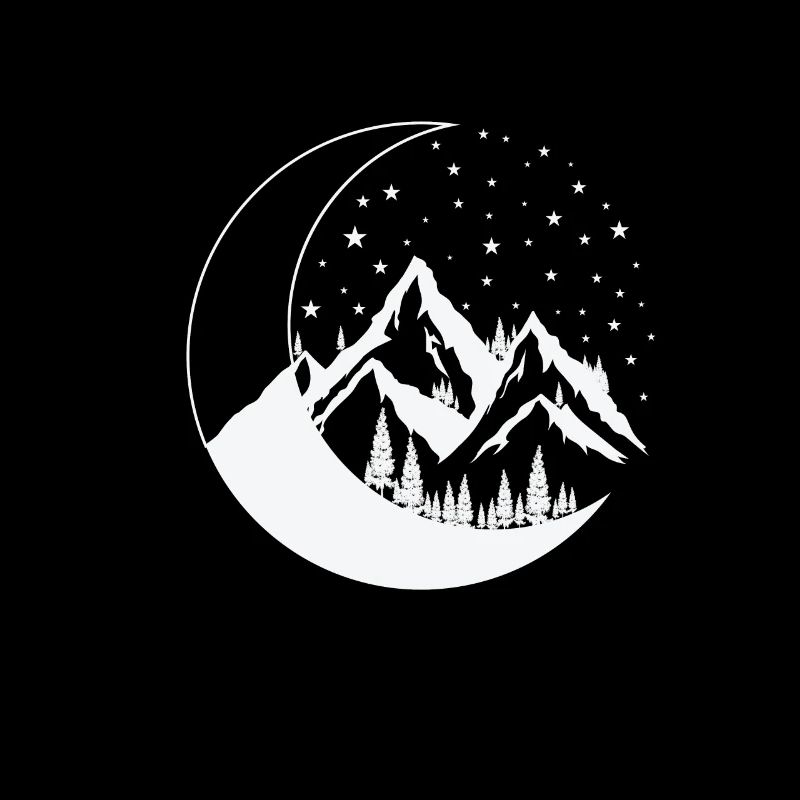 Mountains and Moon Night Sky Orb