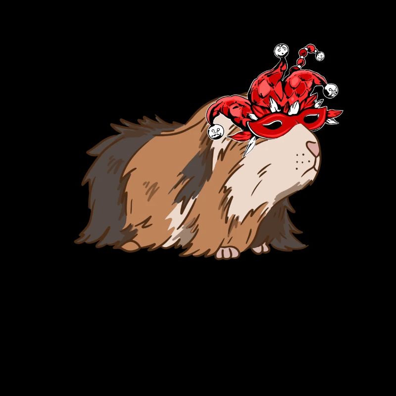 Cochon d’Inde de carnaval avec masque de carnaval