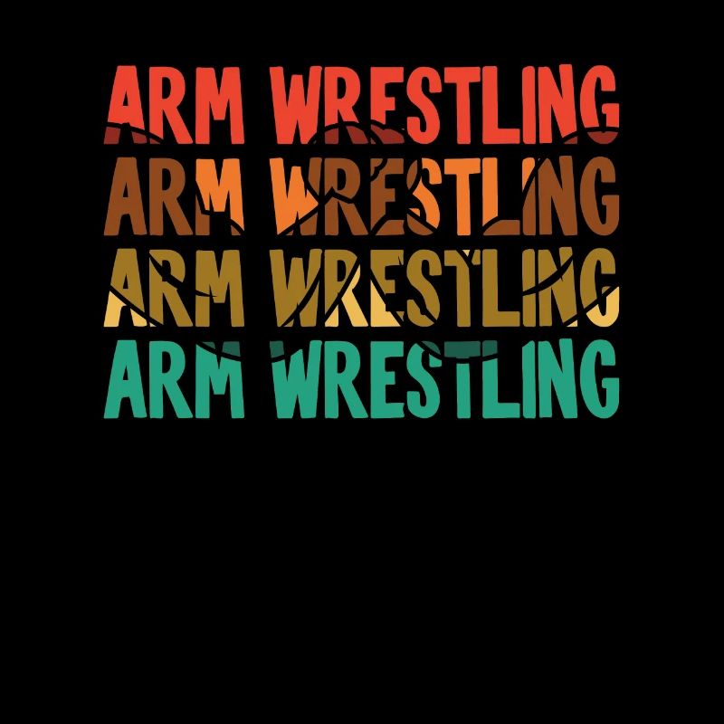 Retro Text Hand Wrestling Techniques Exercise Arm