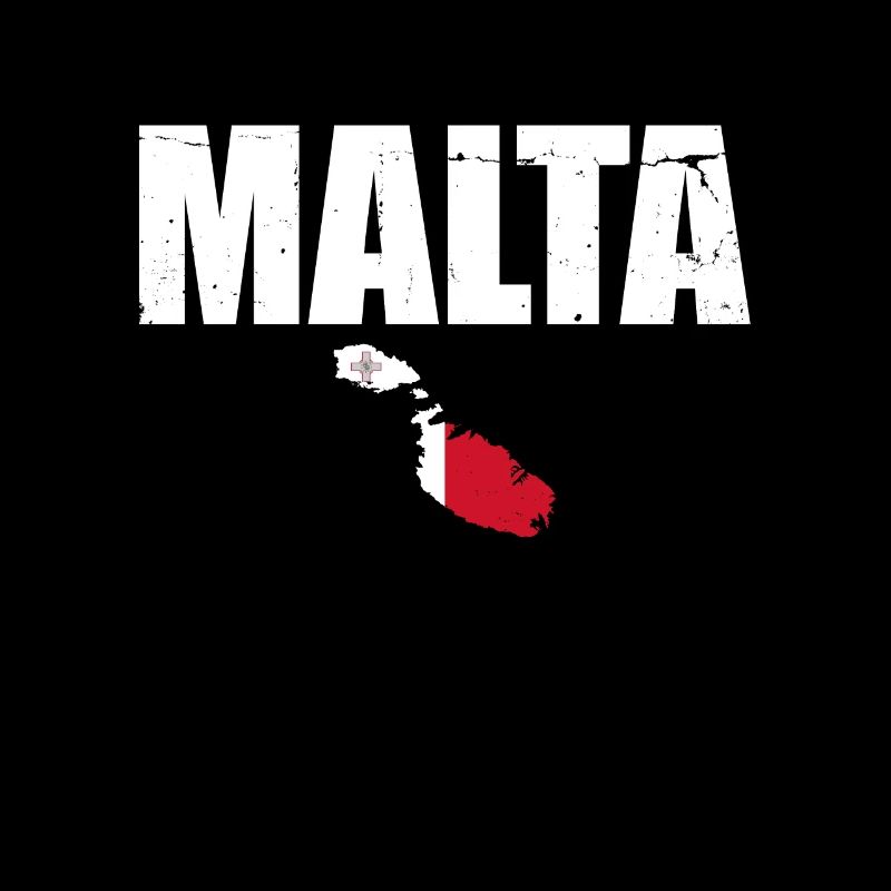 Malta Vintage Map Maltese Flag