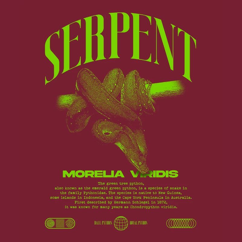 Grüner Baum Python Modern Reptile Keeper Streetwear