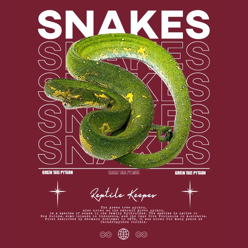 Green Tree Python Modern Streetwear Reptile Keeper
