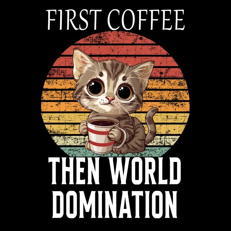 D’abord le café, puis la domination du monde chat Kitty