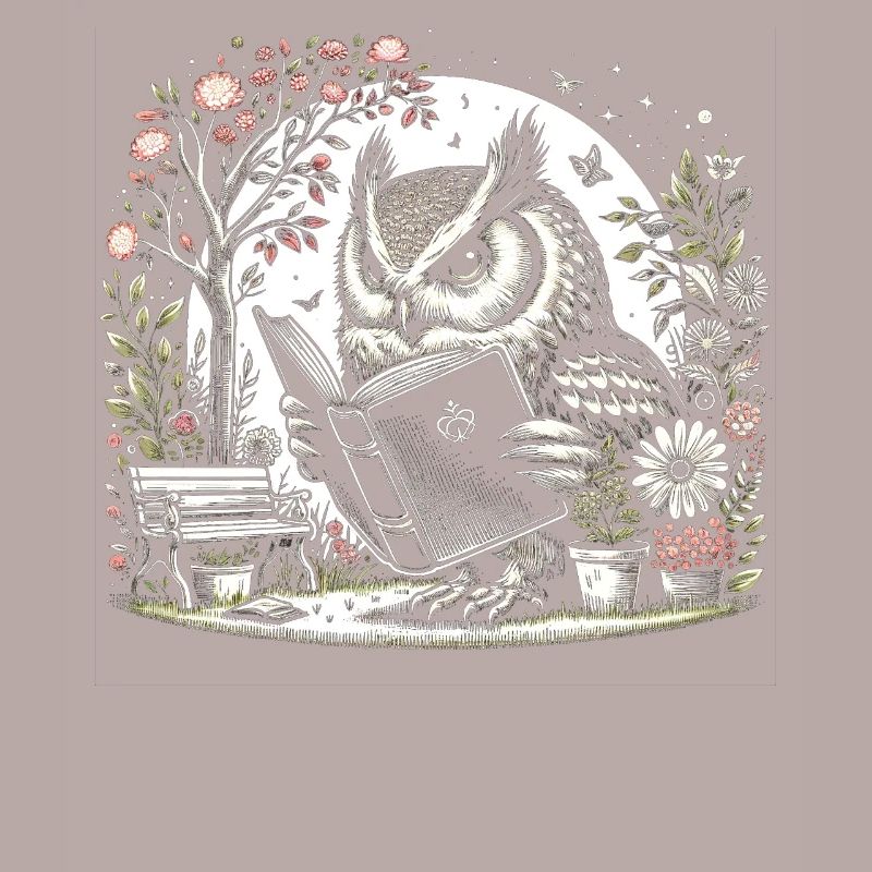 Owl Reading Book – Full Moon Scenery Reader