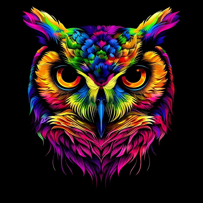 Eule Bunt Regenbogen Farben Pop Art Kauz Uhu Eulen