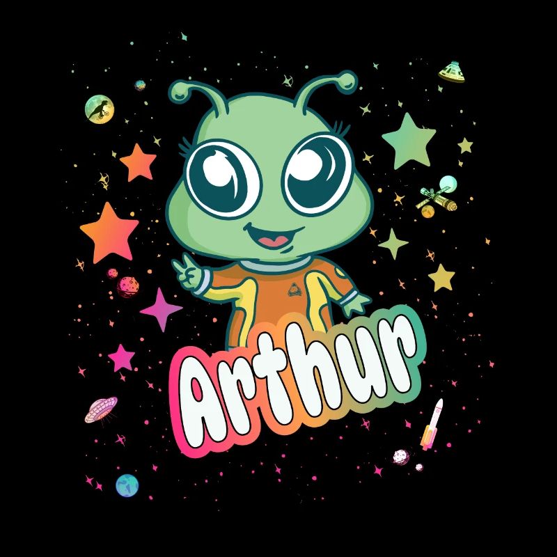 ARTHUR - Beau nom de garçon avec extraterrestre mignon