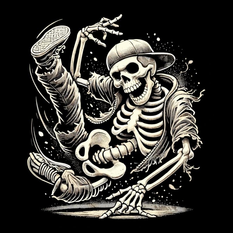 Danseuse squelette dans le style d’Halloween