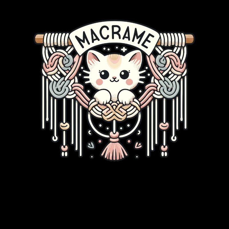 Drôle de macramé chat artiste macramé