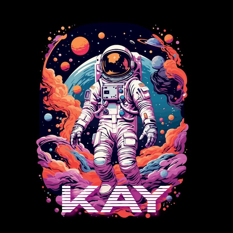 KAY - Beautiful boy name with cool astronaut