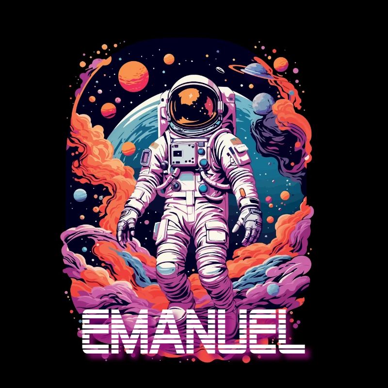 EMANUEL - Beau prénom de garçon avec astronaute cool