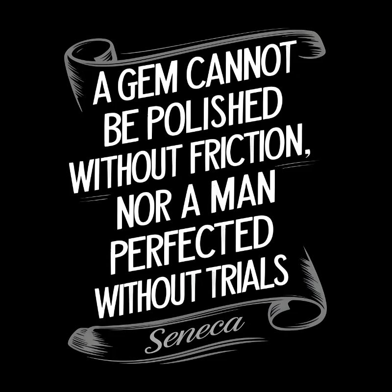 Seneca quote A gem cannot be polished without